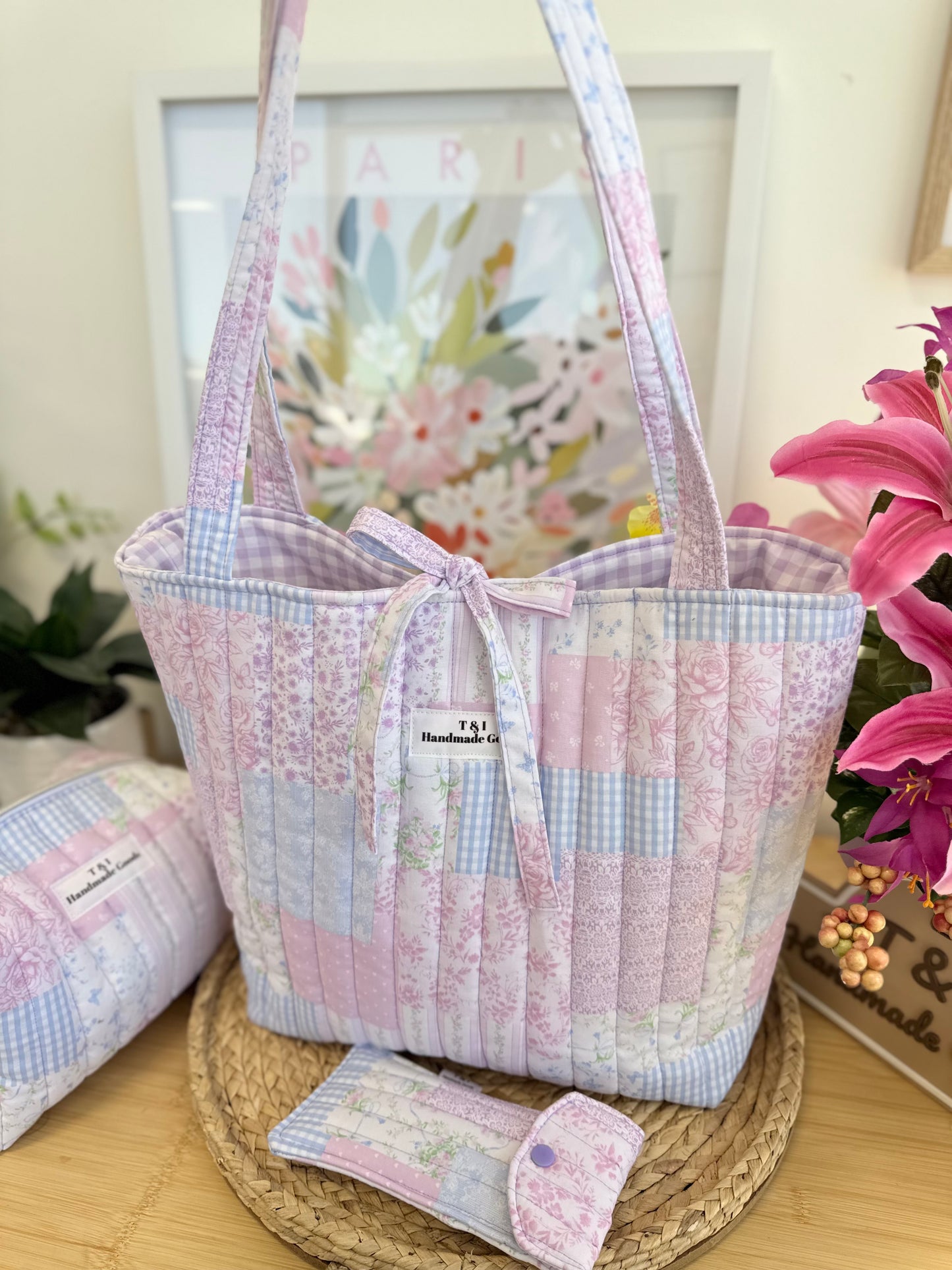 Pastel Cottage Patchwork Tote Bag