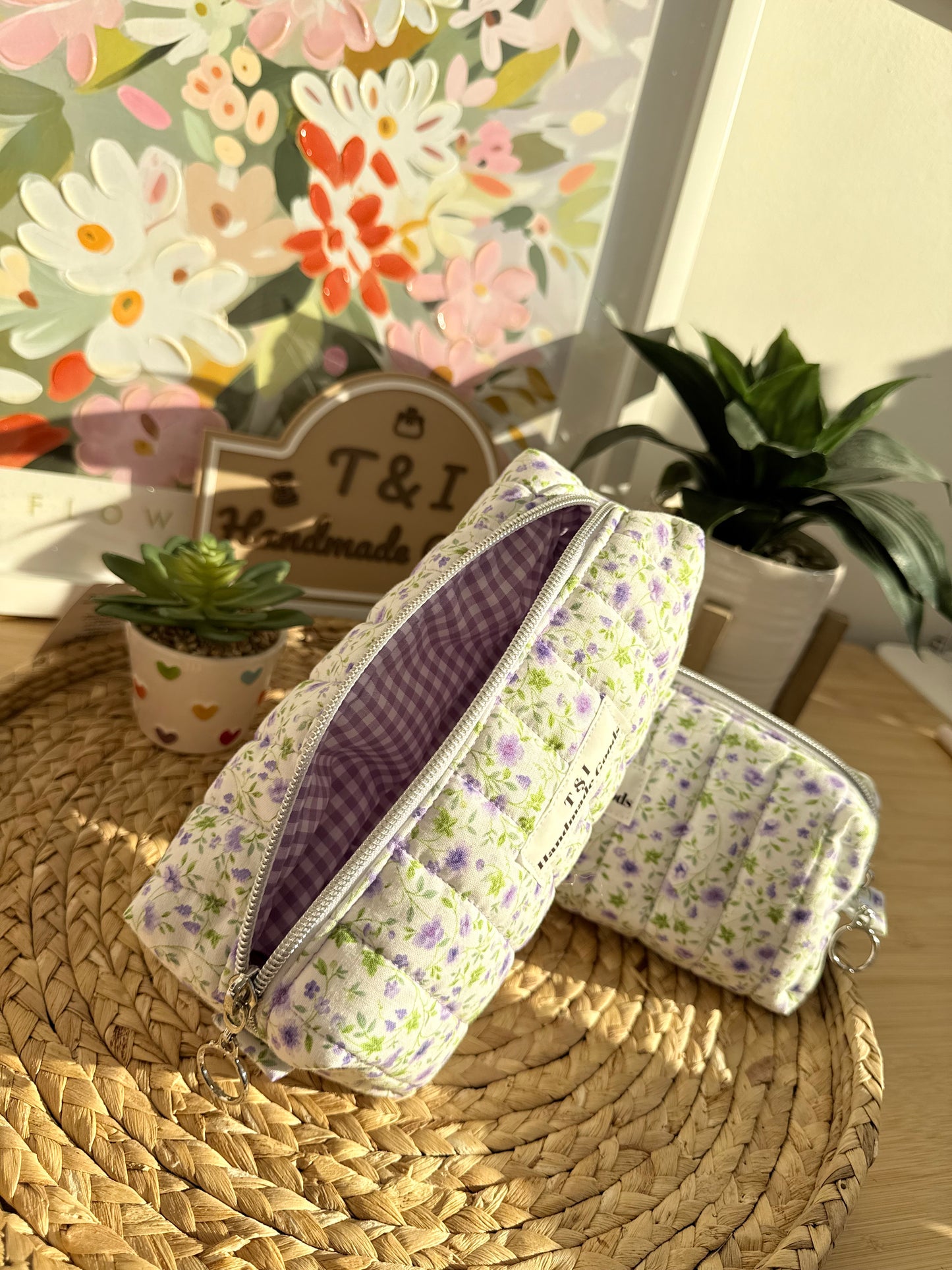 Purple Wildflowers BOXY PENCIL MULTIPURPOSE CASE