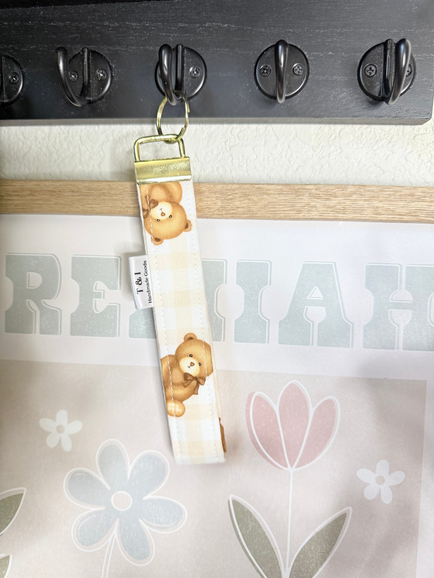 Teddy Bear Wristlet Keychain