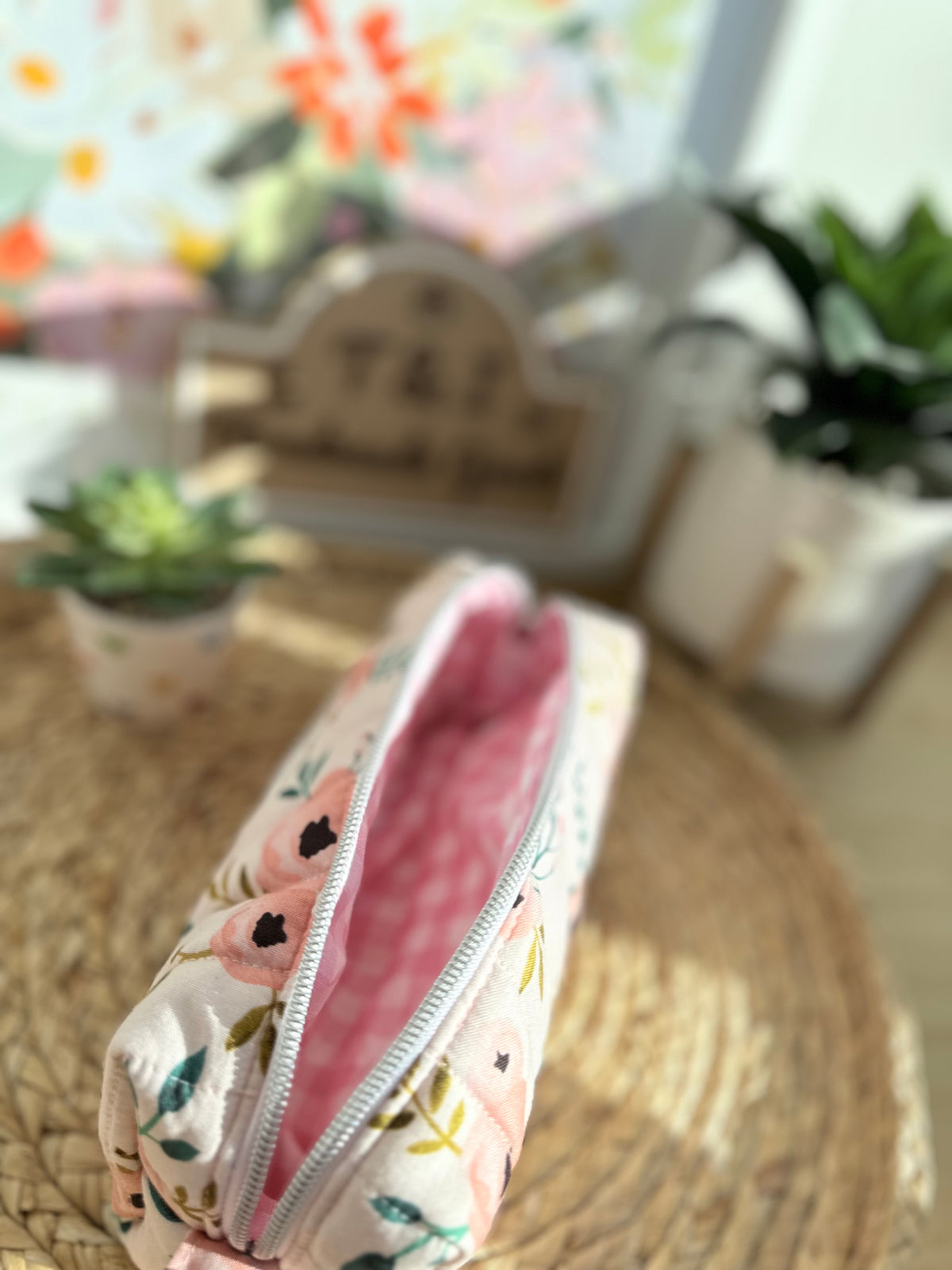 Pink Rose BOXY PENCIL MULTIPURPOSE CASE