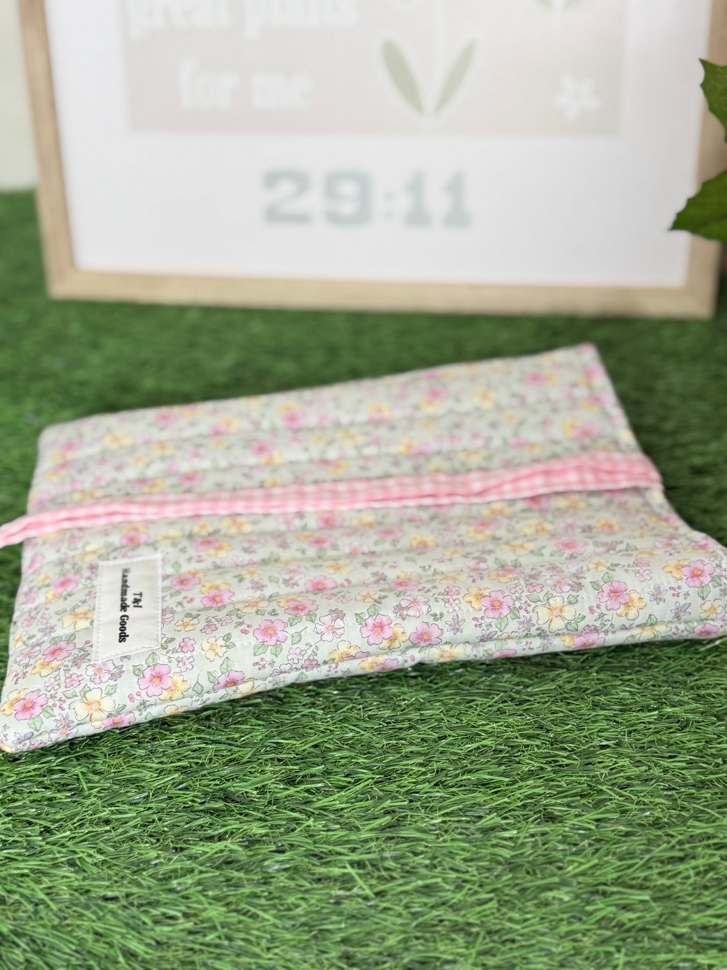 Pastel Floral Book Sleeve w/bow