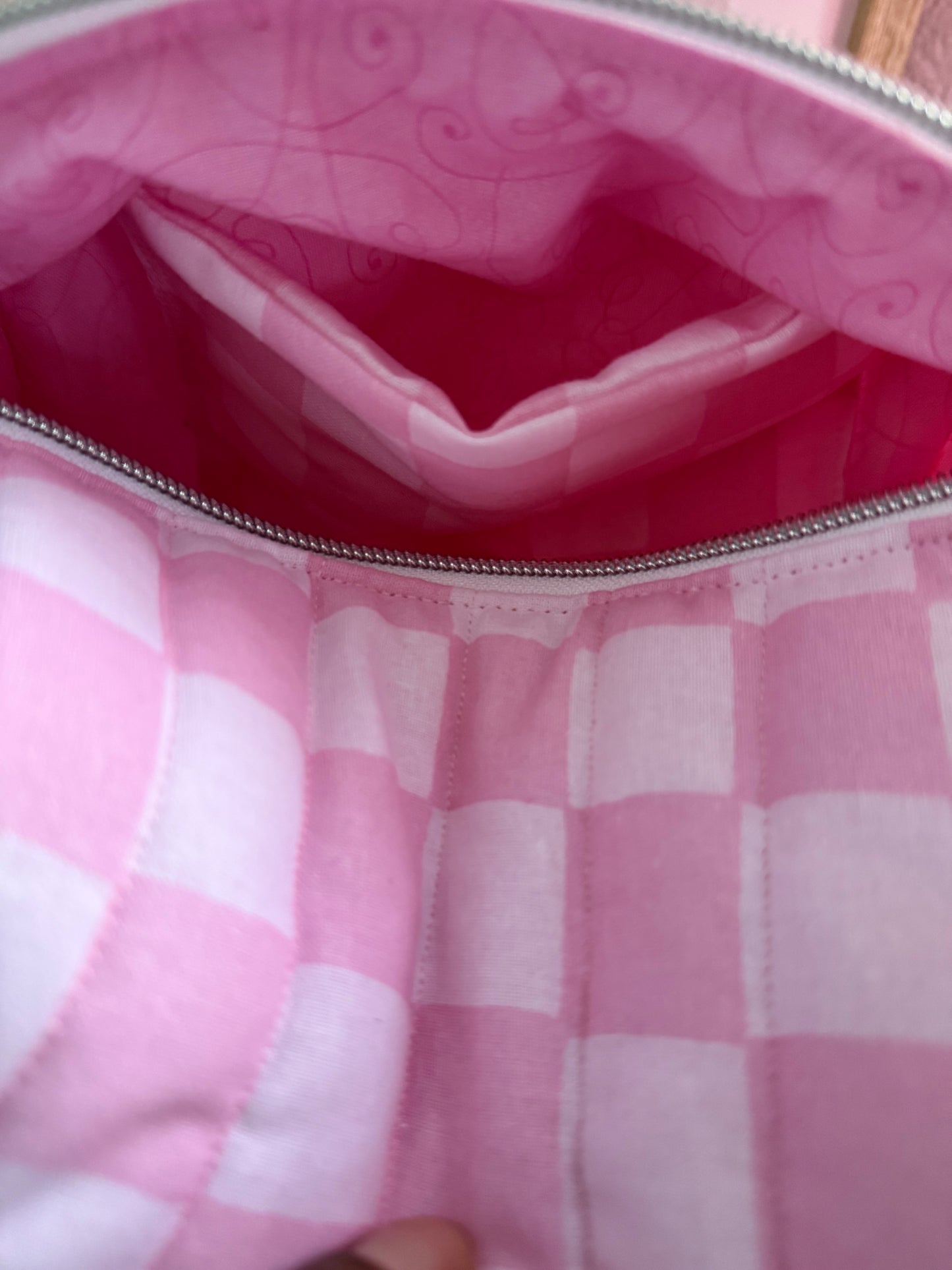 Pink Checker Large Multipurpose Bag