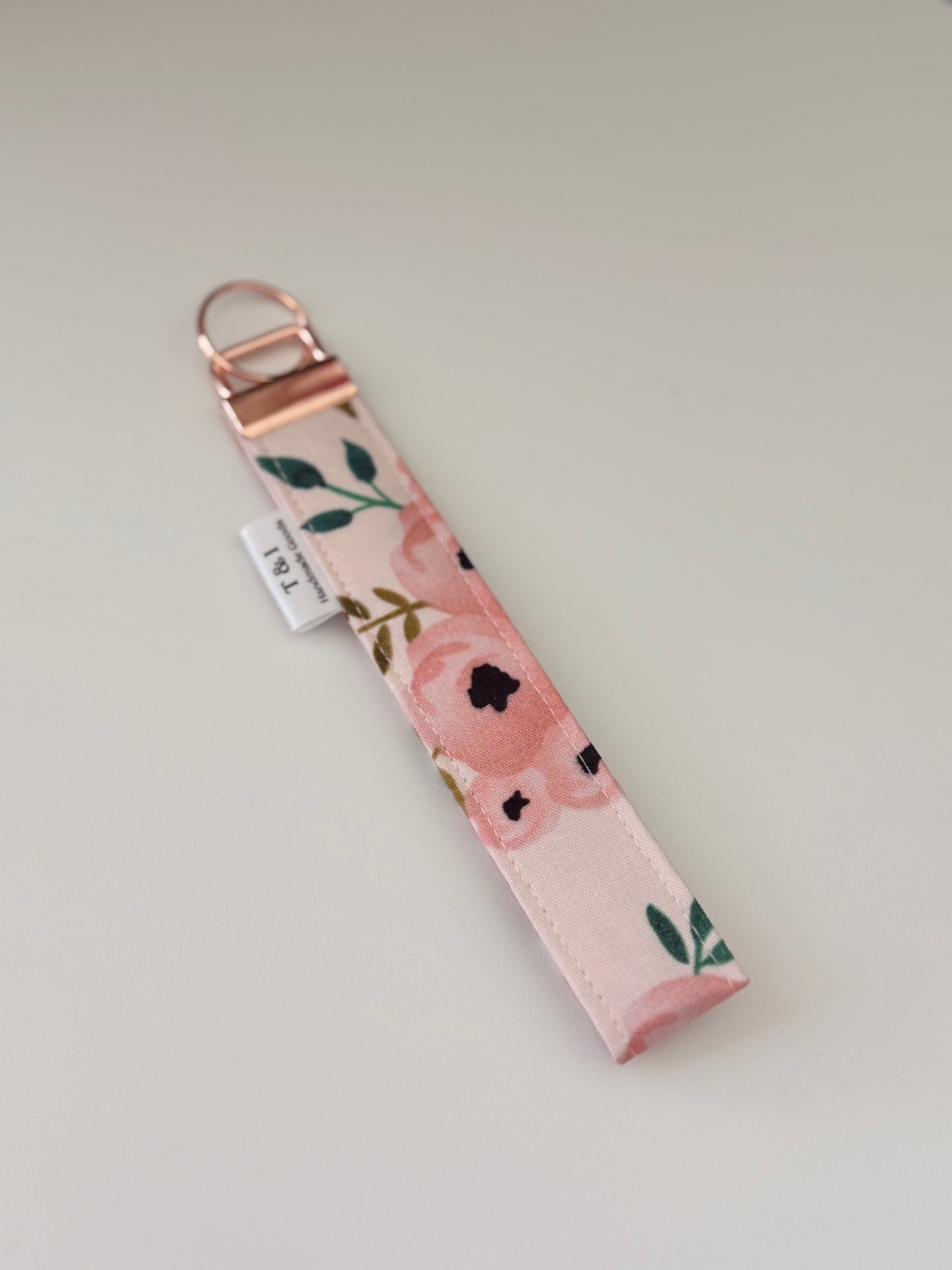 Pink Rose Wristlet Keychain