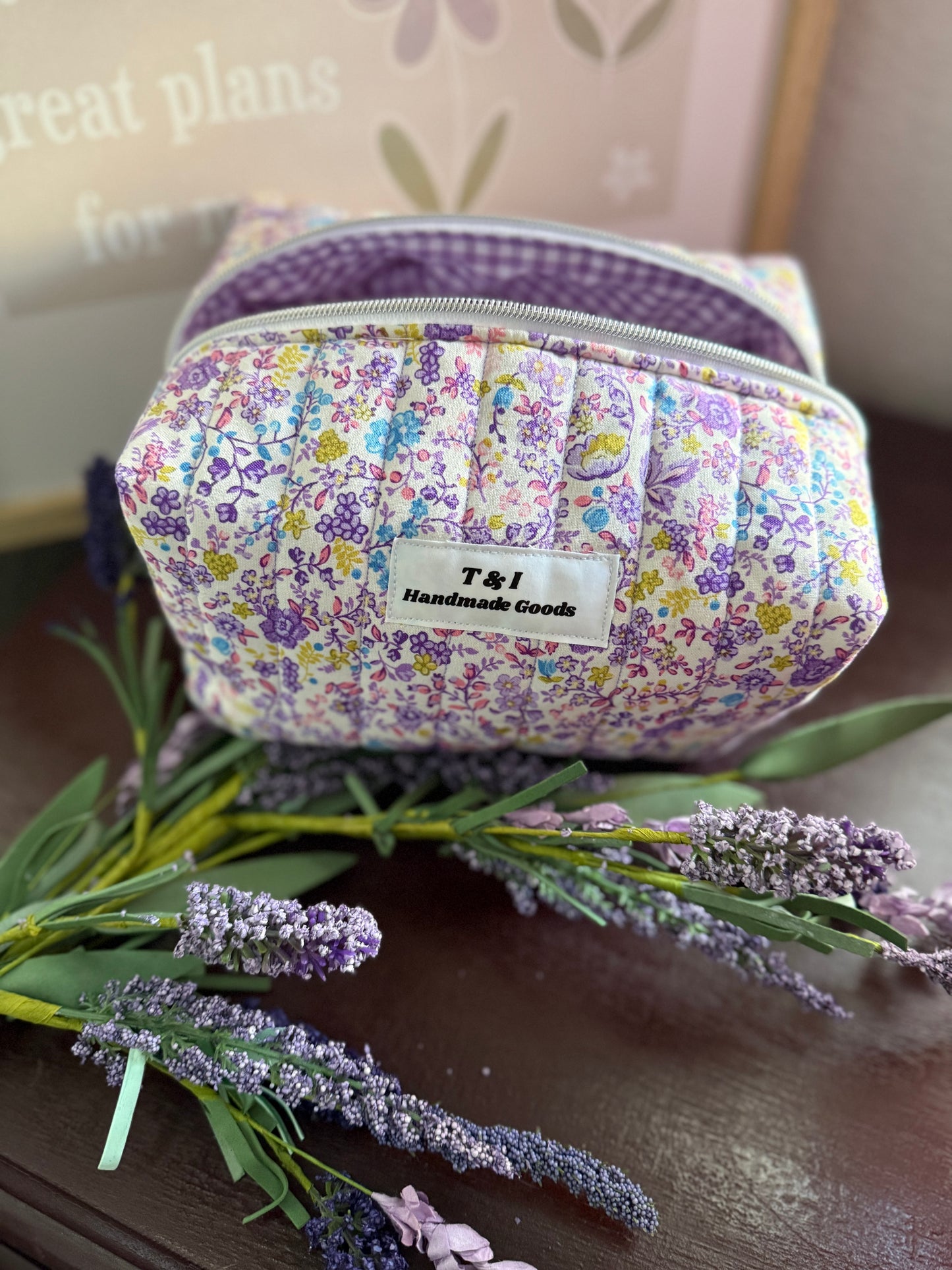 Purple Floral Large Multipurpose Bag