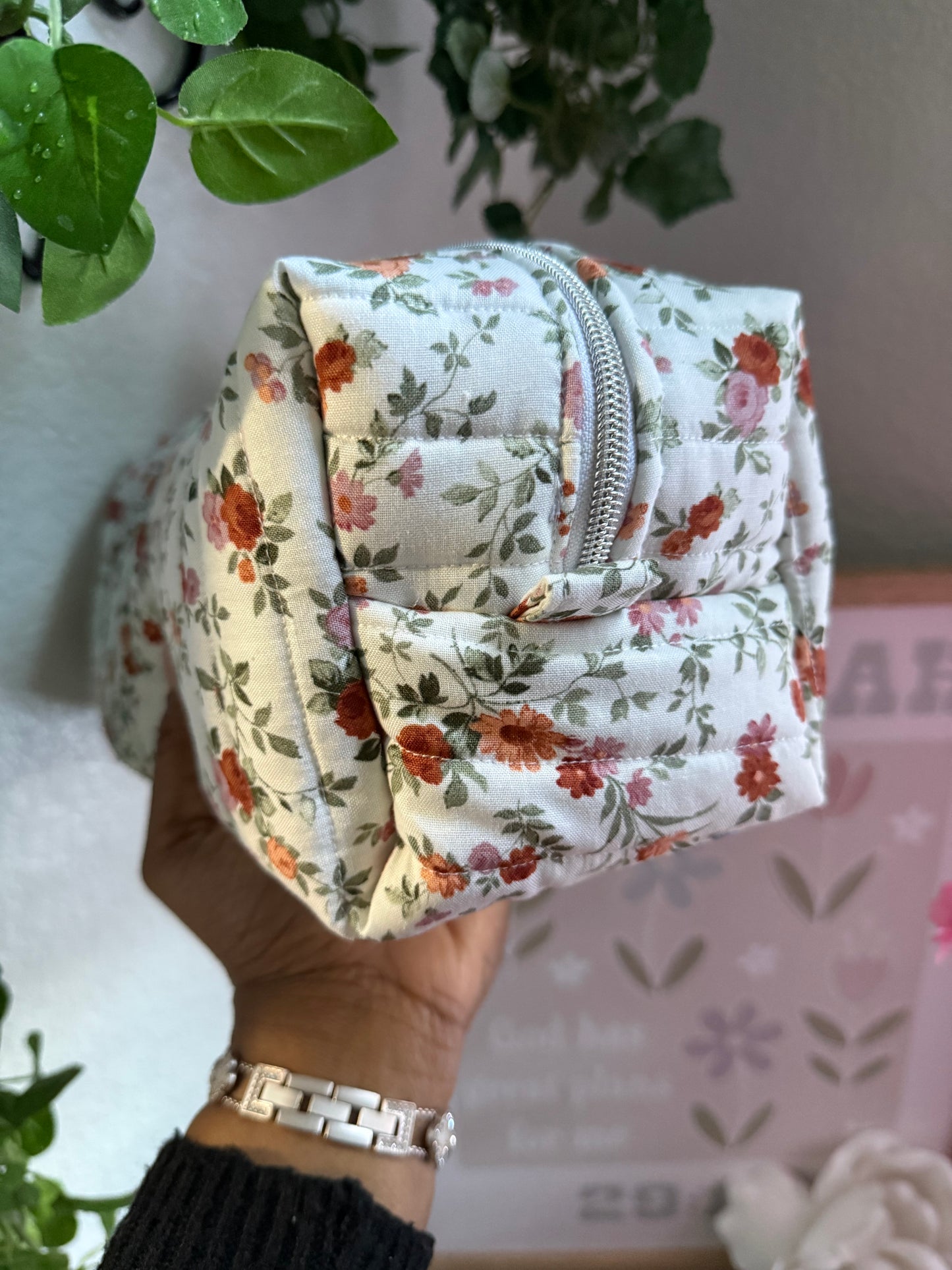 Mauve Floral Hair Tools Bag