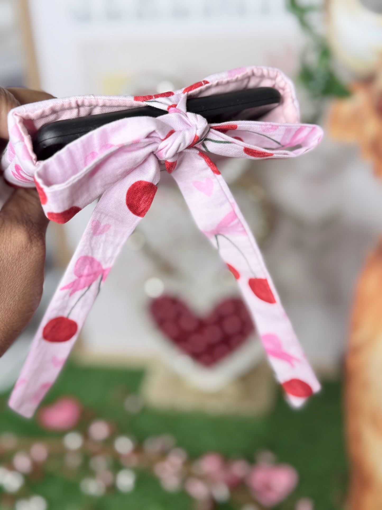 Cherry Bow Book Sleeve Small