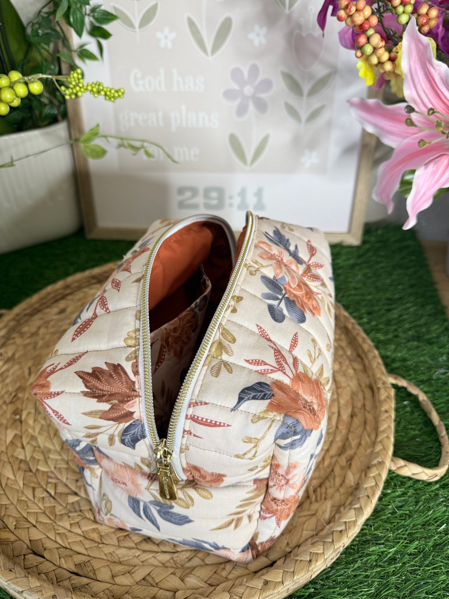 Earthy botanical Floral Large Multipurpose Bag