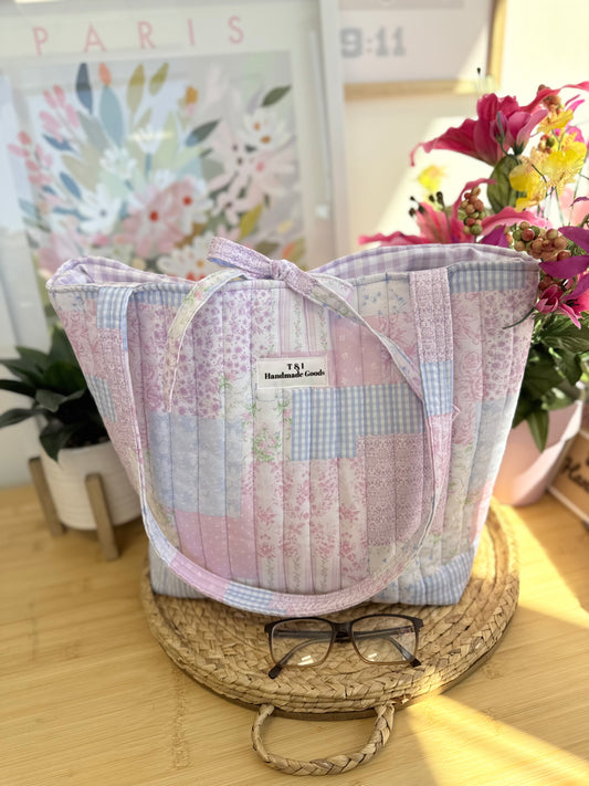 Pastel Cottage Patchwork Tote Bag