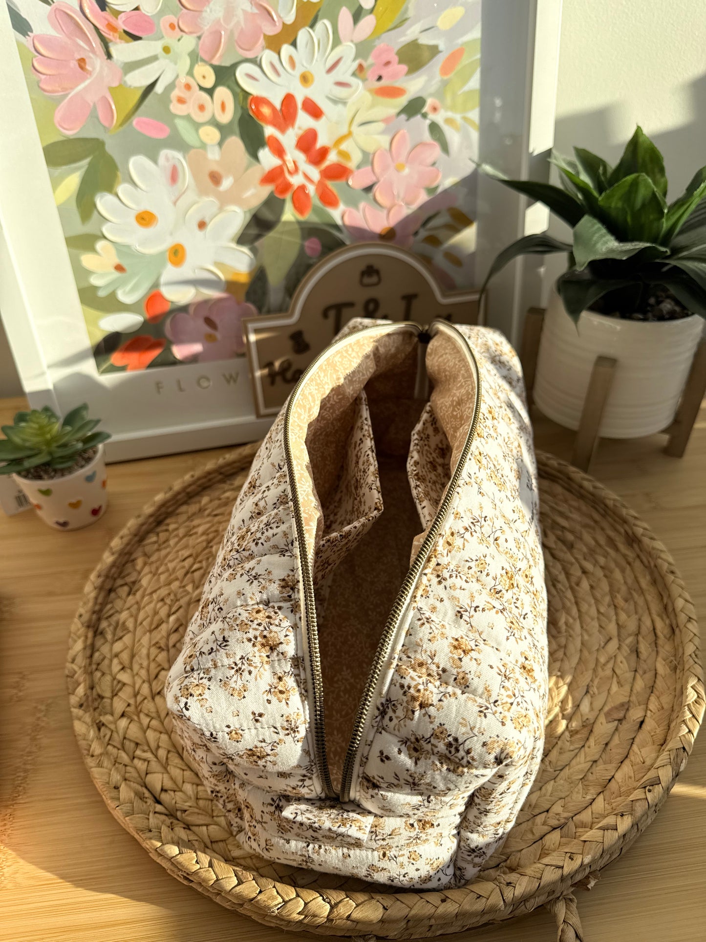 Rustic Floral Hair Tools Bag