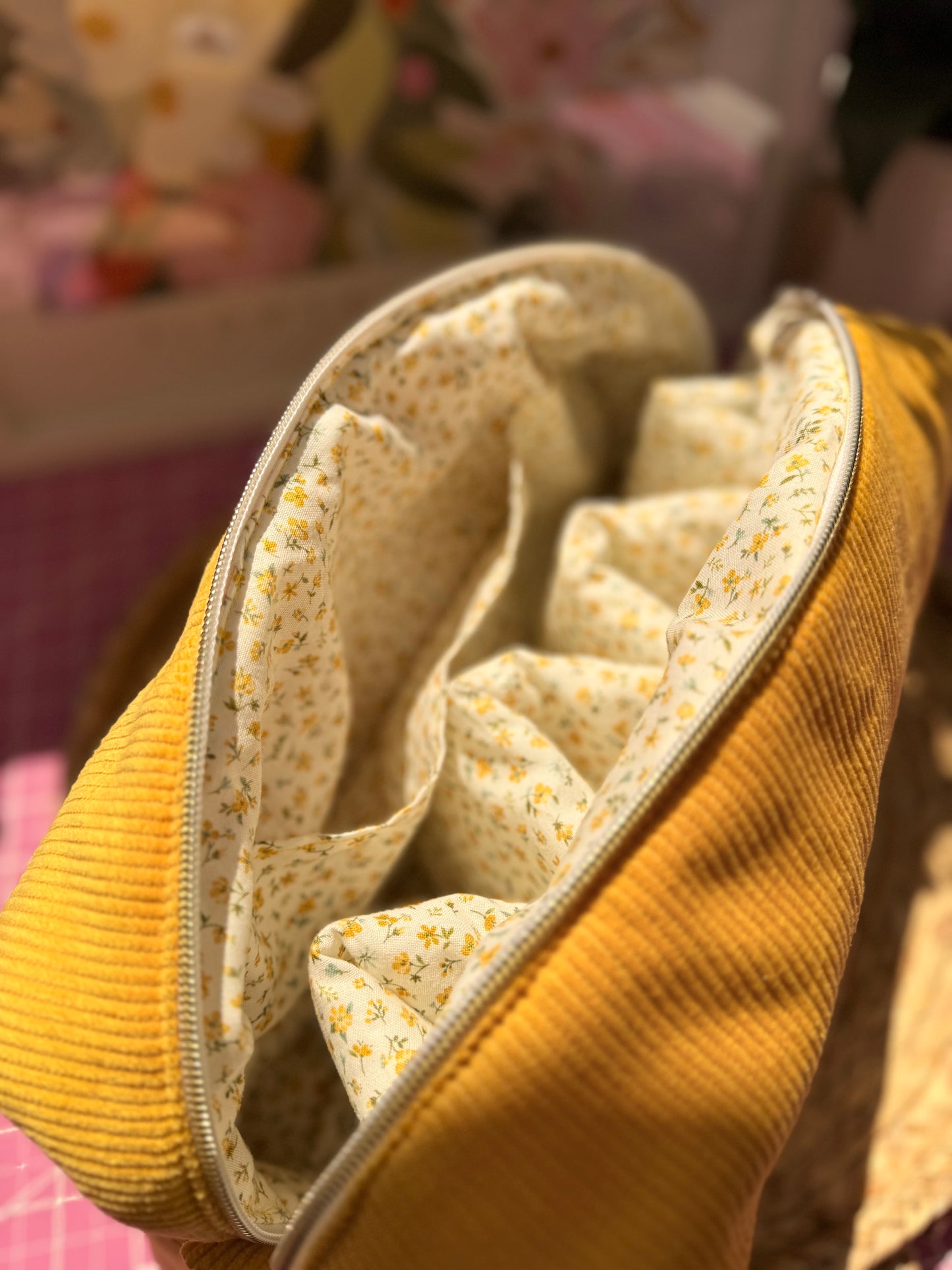 Corduroy yellow floral Dyson Bag
