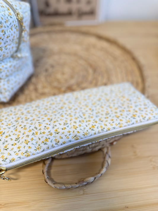Yellow Floral pencil Pouch