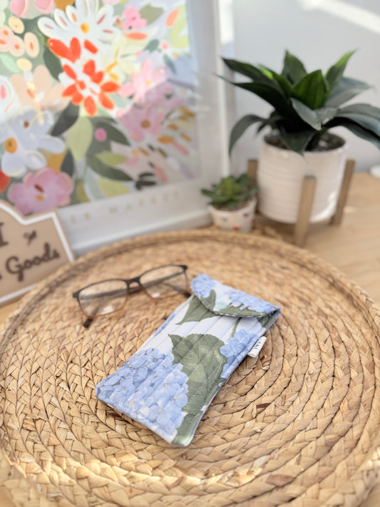 Blue Hydrangeas Glasses Case
