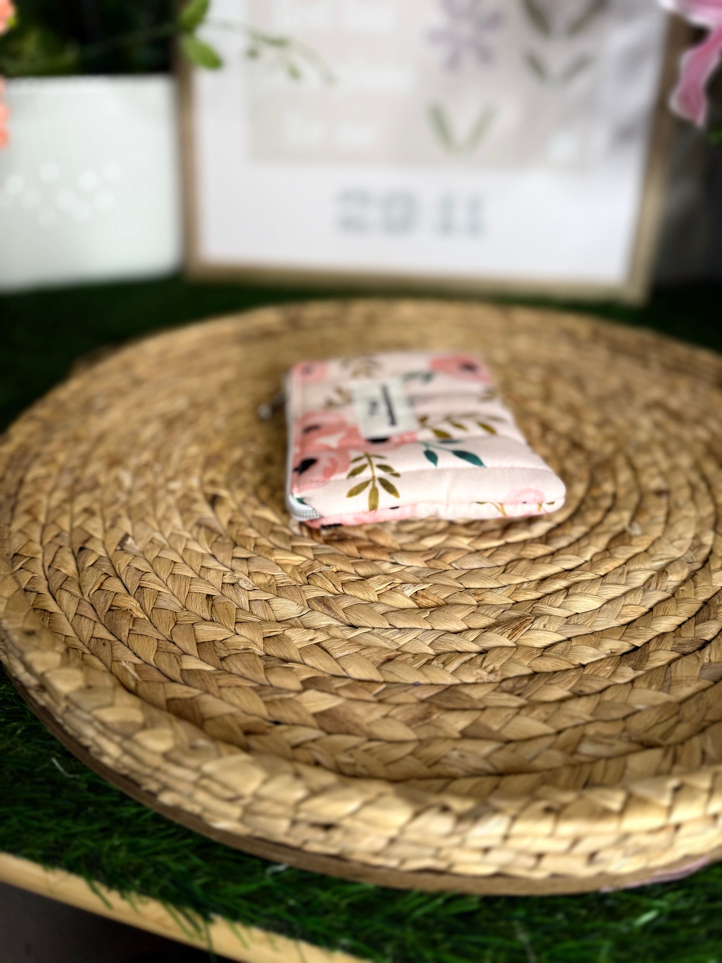 Pink Rose Keychain Wallet