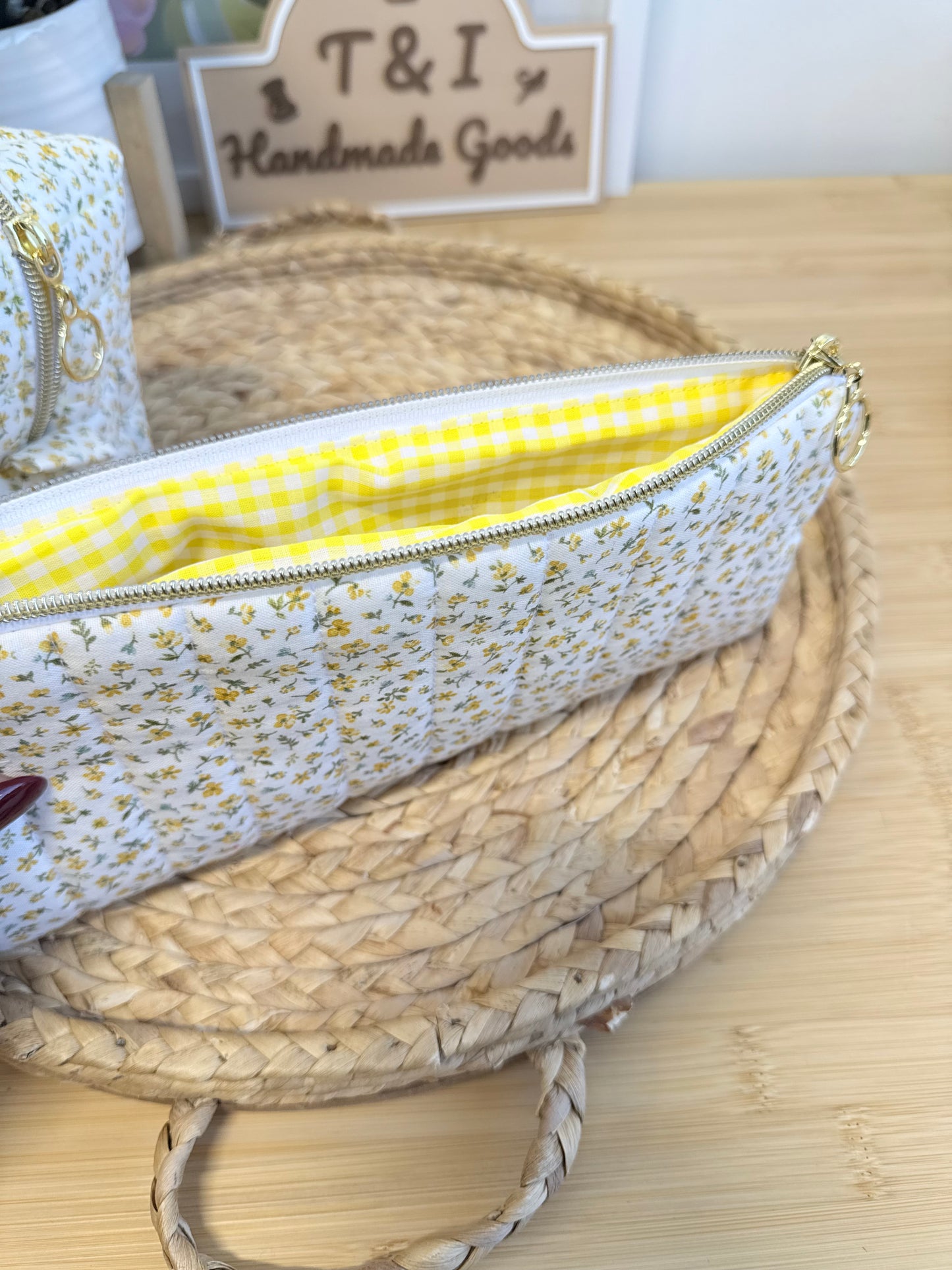 Yellow Floral pencil Pouch