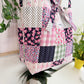Pink floral Patch Tote Bag