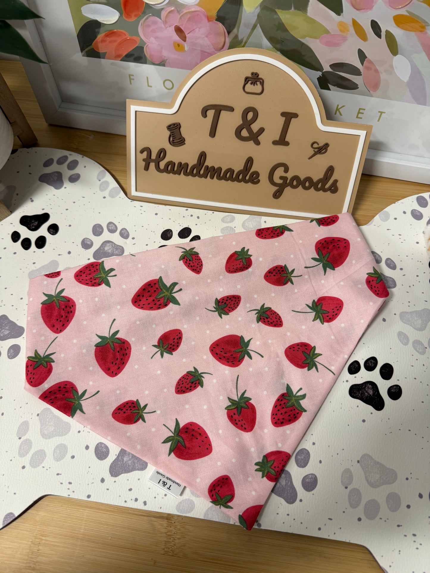Strawberry field Dog Bandana