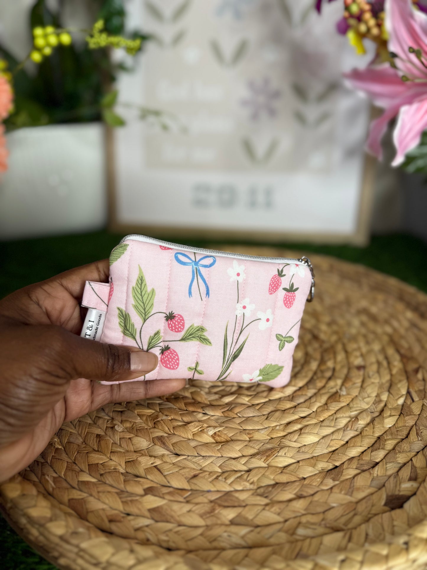 Strawberry garden Keychain Wallet
