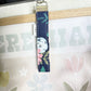 Blue Floral Wristlet Keychain