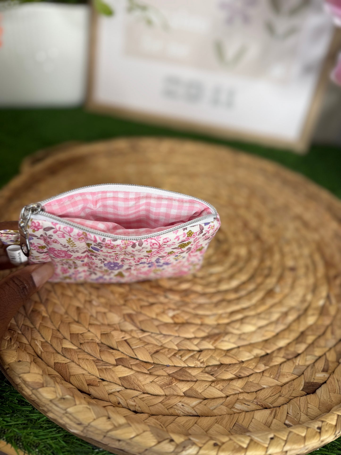 Pink floral Keychain Wallet