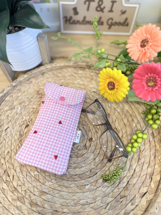 Pink love Glasses Case