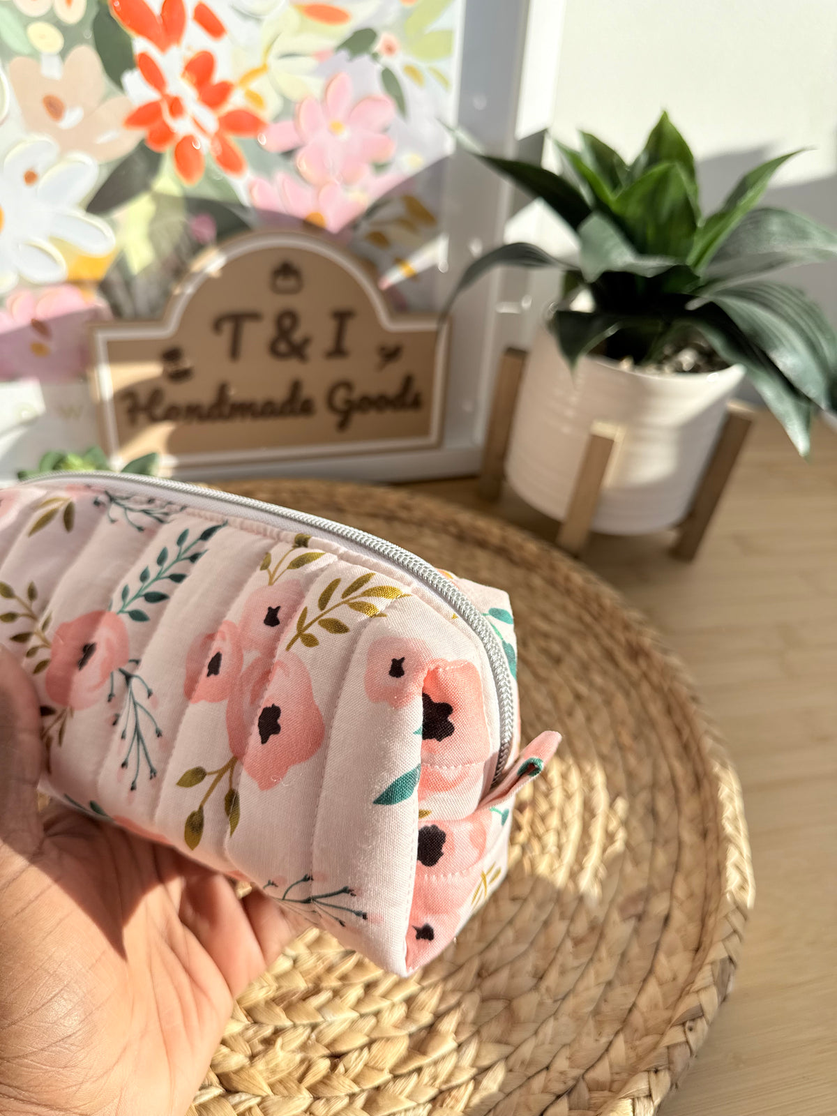 Pink Rose BOXY PENCIL MULTIPURPOSE CASE