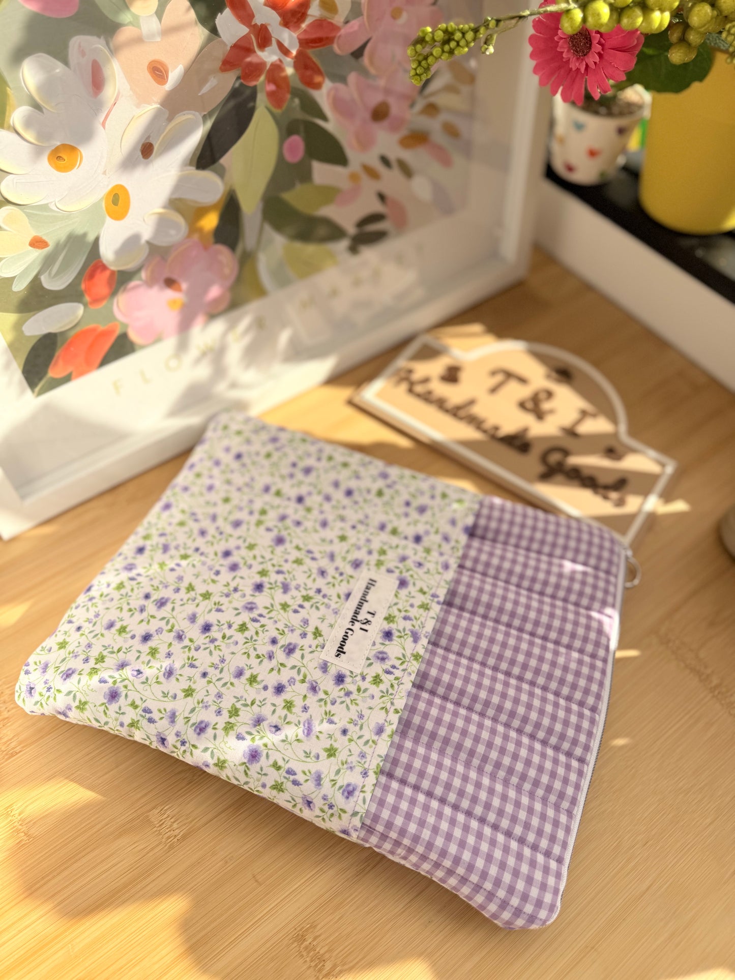 Purple Wildflowers IPad Sleeve (fits your iPad w/keyboard