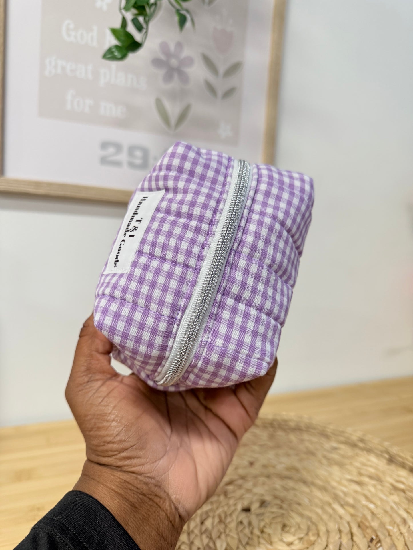 Purple Gingham Multipurpose Bag Mini