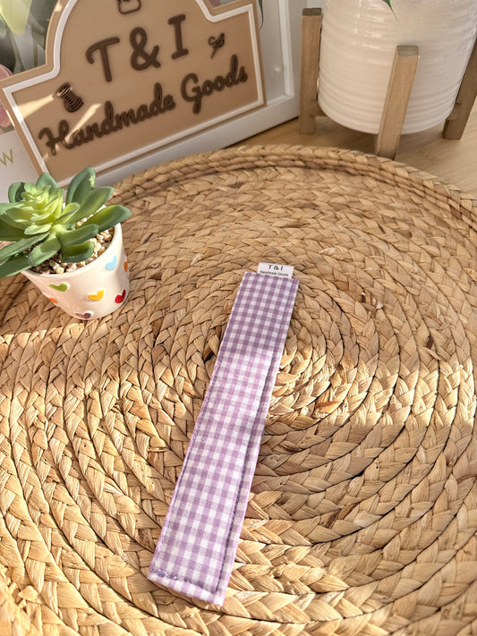 Purple gingham Fabric Bookmark