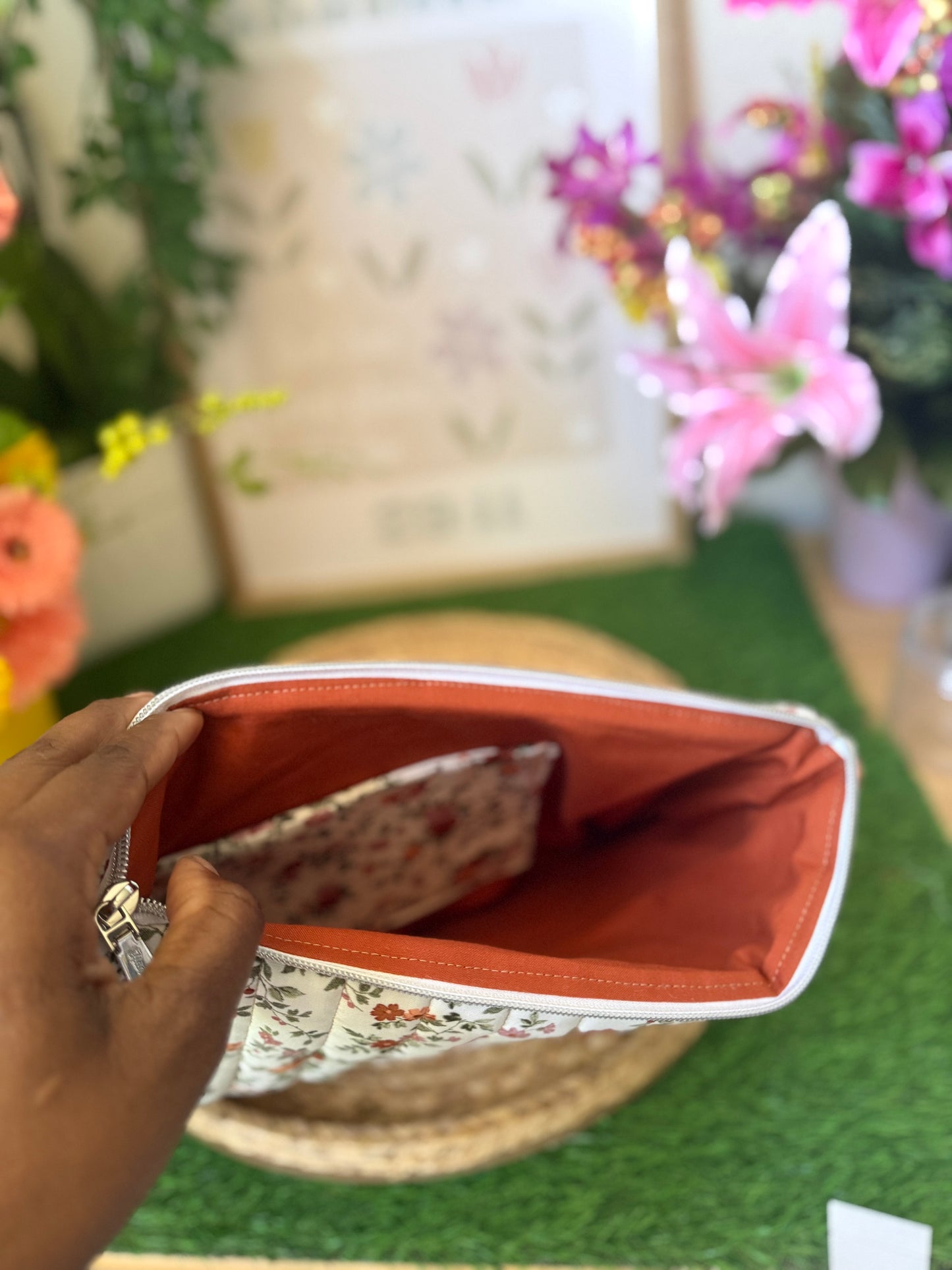 Mauve Floral Laptop Sleeve