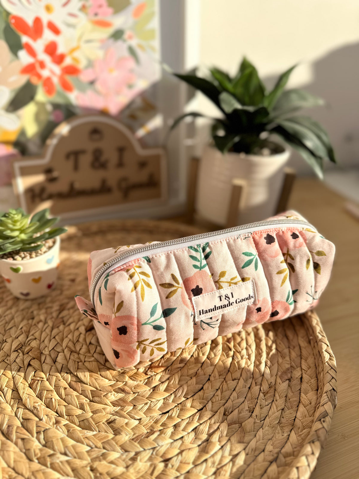 Pink Rose BOXY PENCIL MULTIPURPOSE CASE