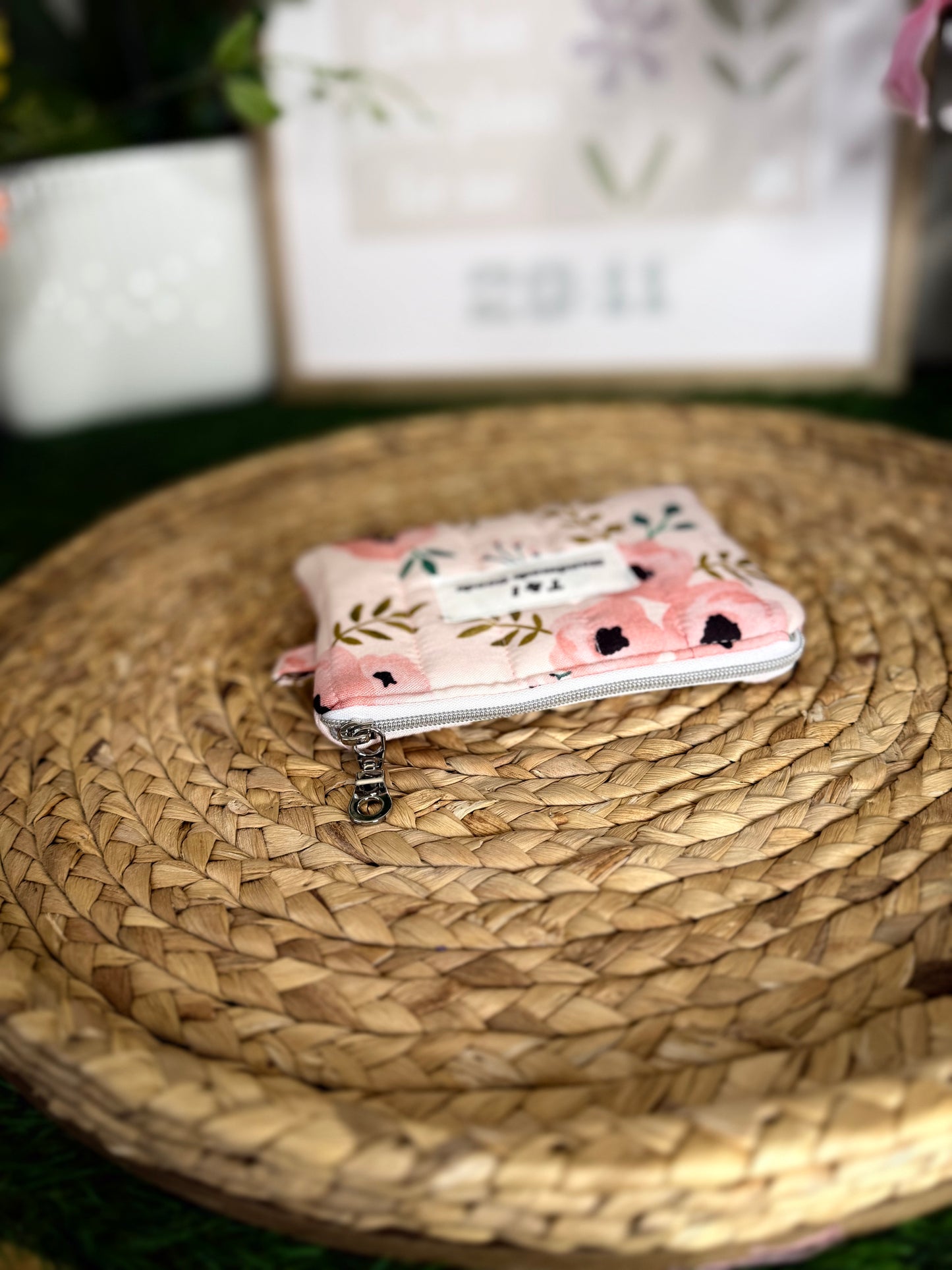 Pink Rose Keychain Wallet