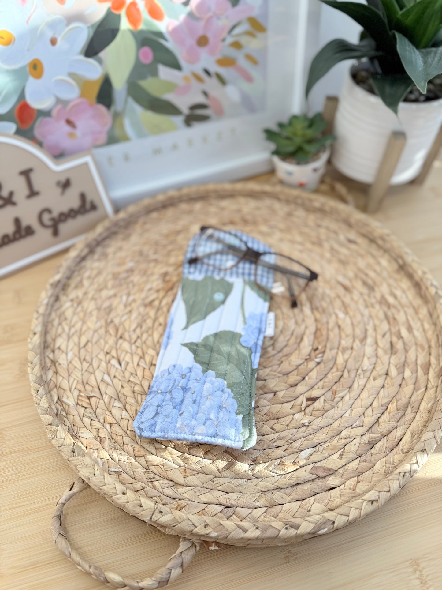 Blue Hydrangeas Glasses Case