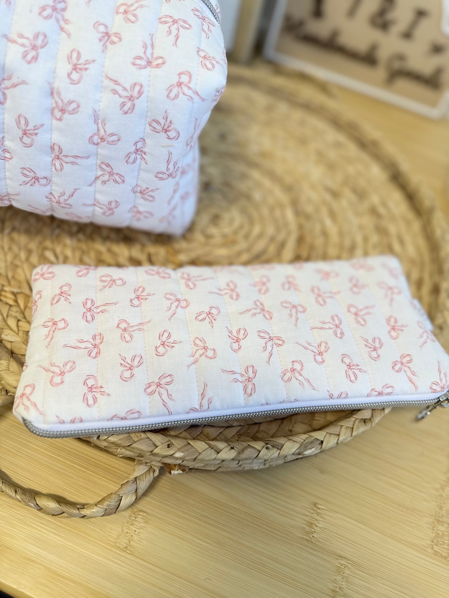 Mini bow Flat pencil Pouch