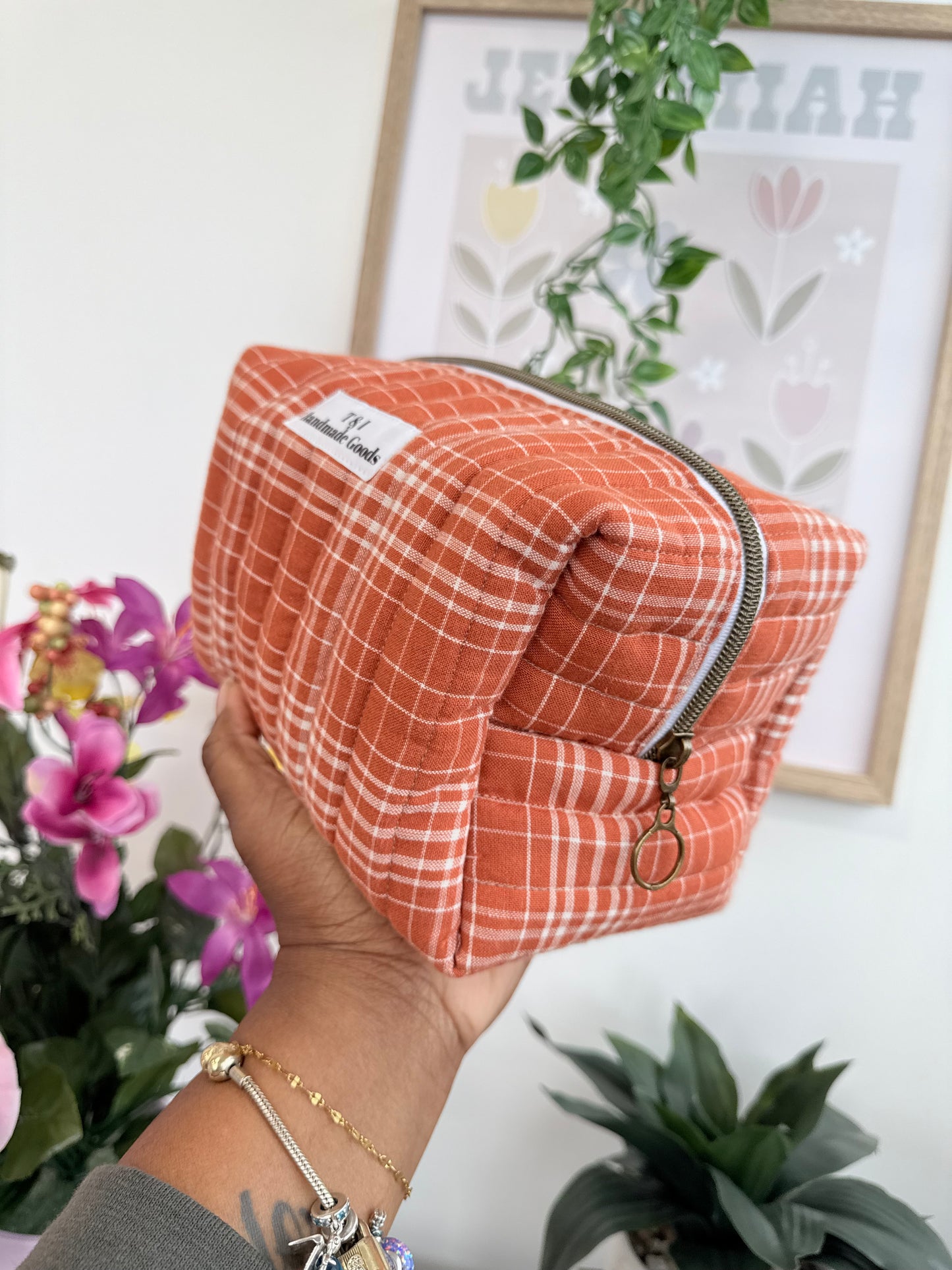 Orangey Plaid large Multipurpose Bag