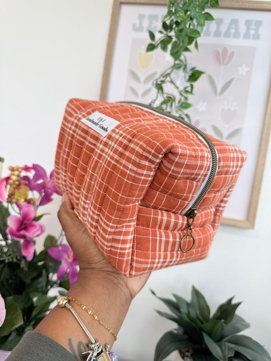 Orangey Plaid large Multipurpose Bag