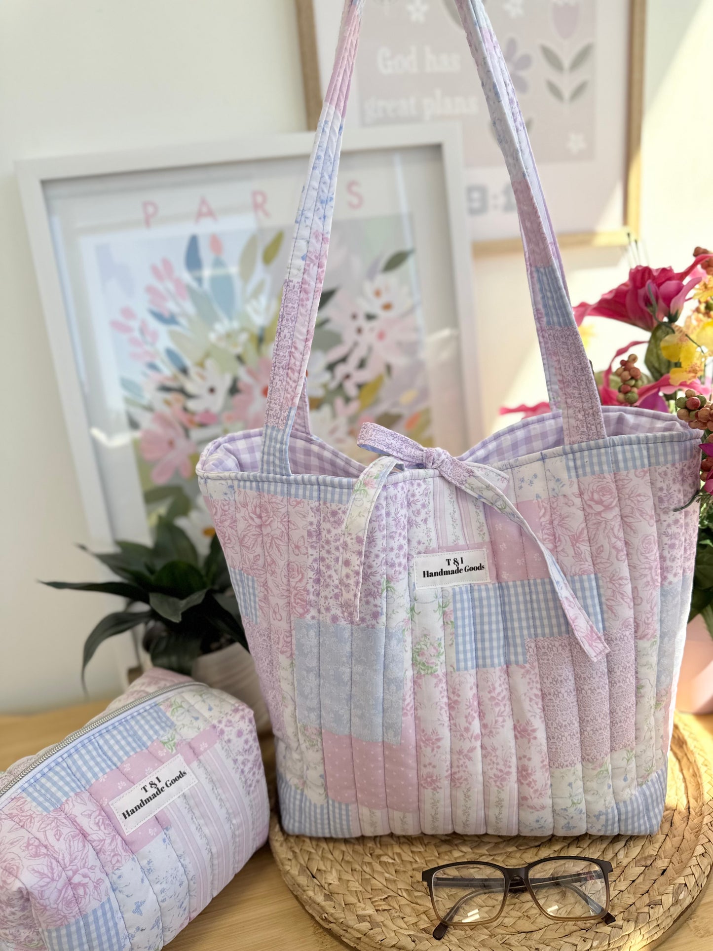 Pastel Cottage Patchwork Tote Bag