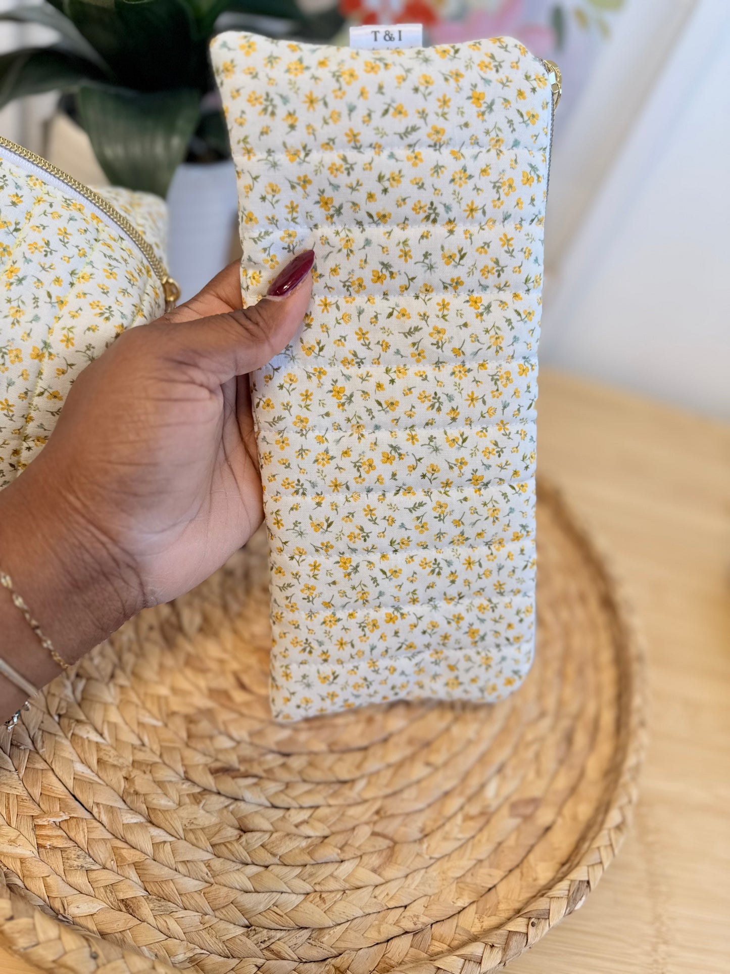Yellow Floral pencil Pouch