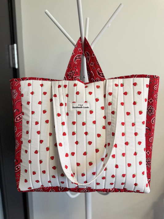 Strawberry fusion tote bag