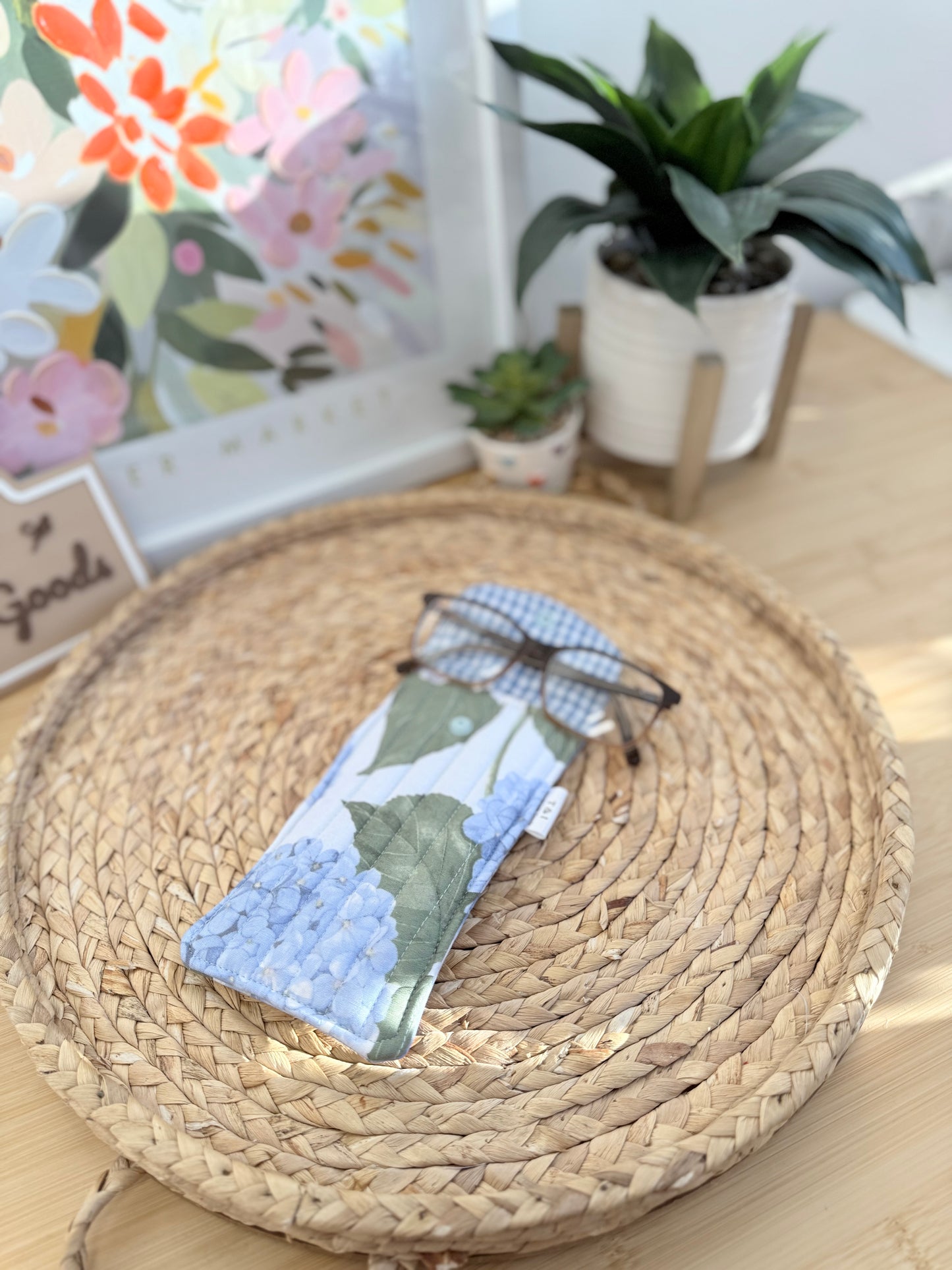 Blue Hydrangeas Glasses Case