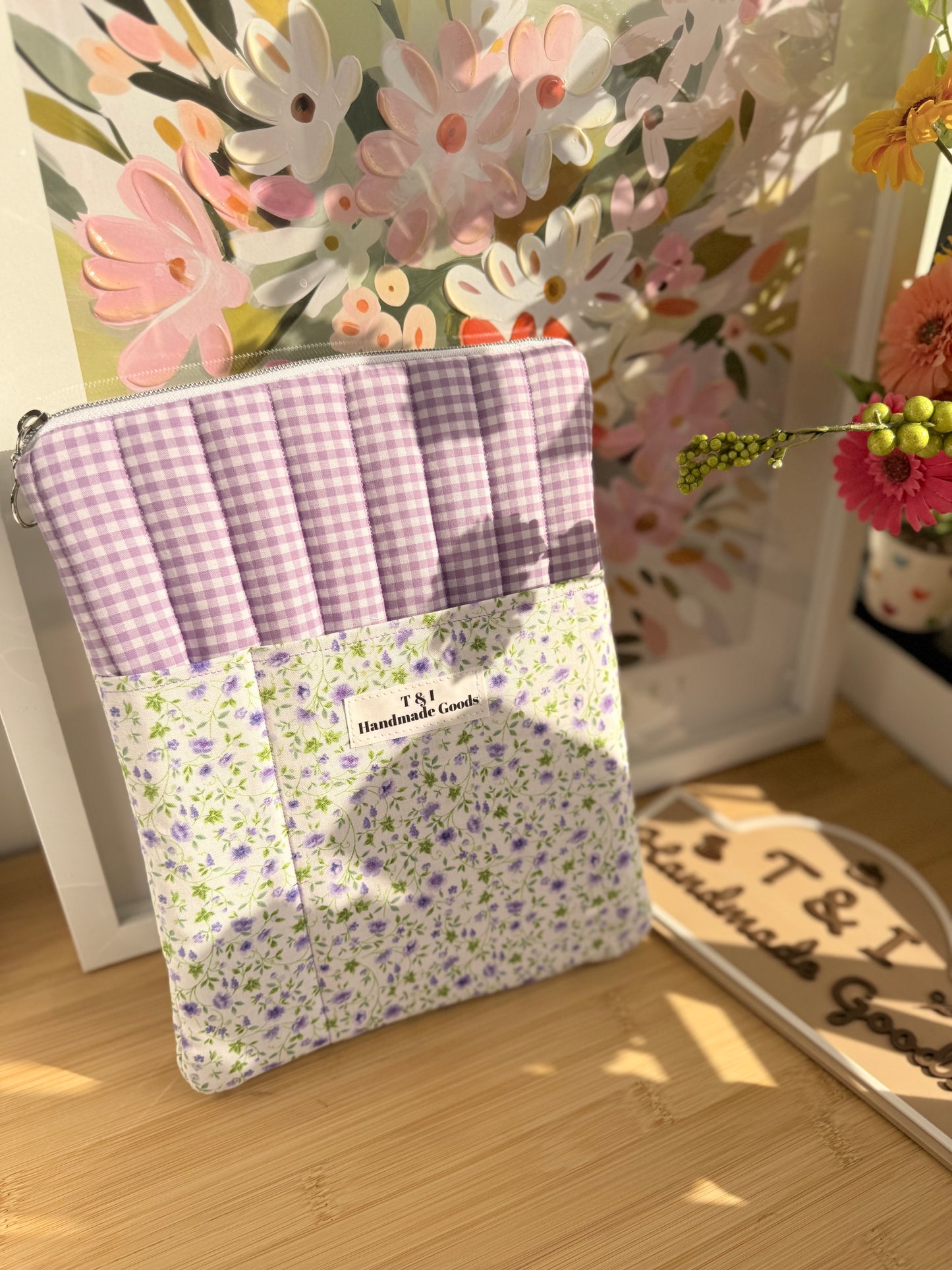 Purple Wildflowers IPad Sleeve (fits your iPad w/keyboard