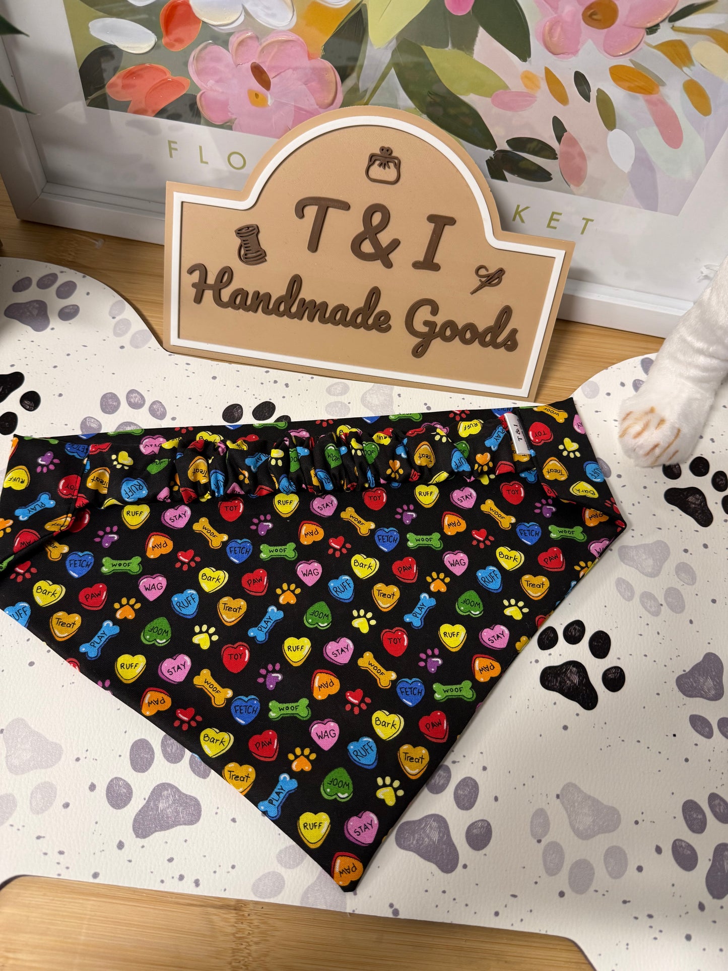 Colorful Paw Print Dog Bandana