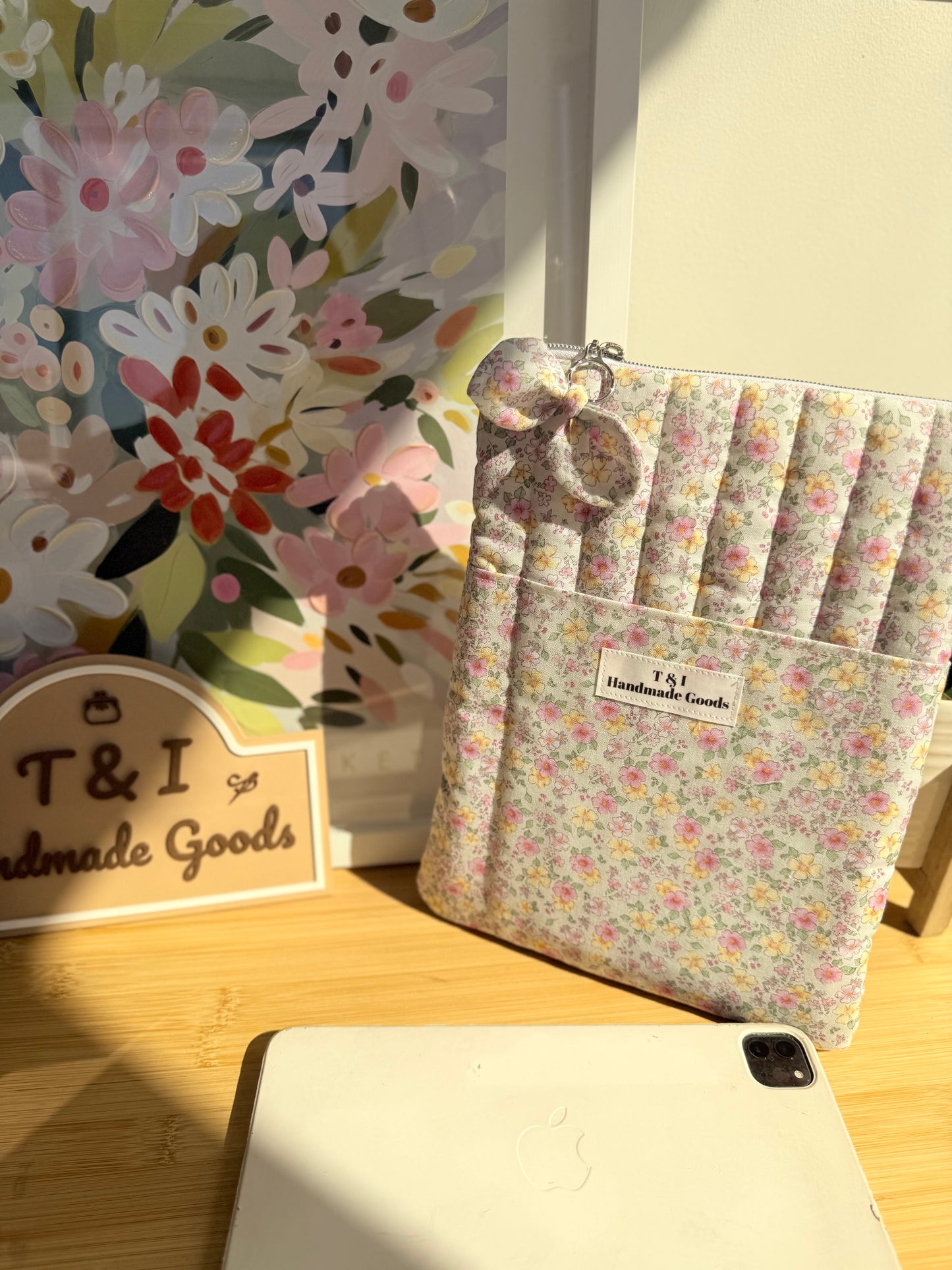 Pastel Floral IPad Sleeve (fits your IPad w/keyboard)