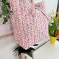 Pink Floral Tote Bag