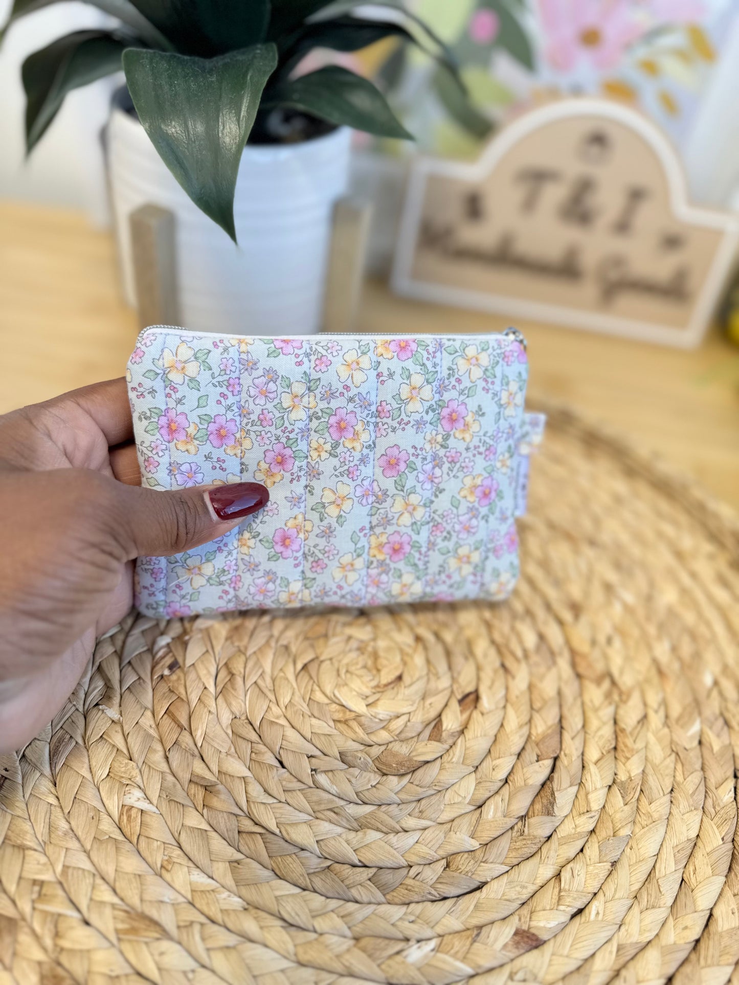 Pastel floral Keychain Wallet