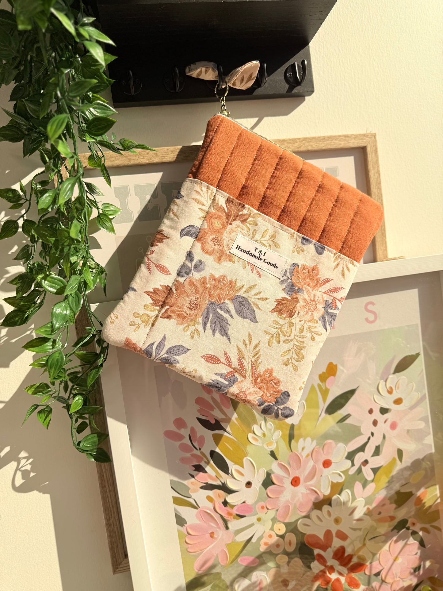 Earthy botanical floral IPad Sleeve (fits your IPad w/keyboard)