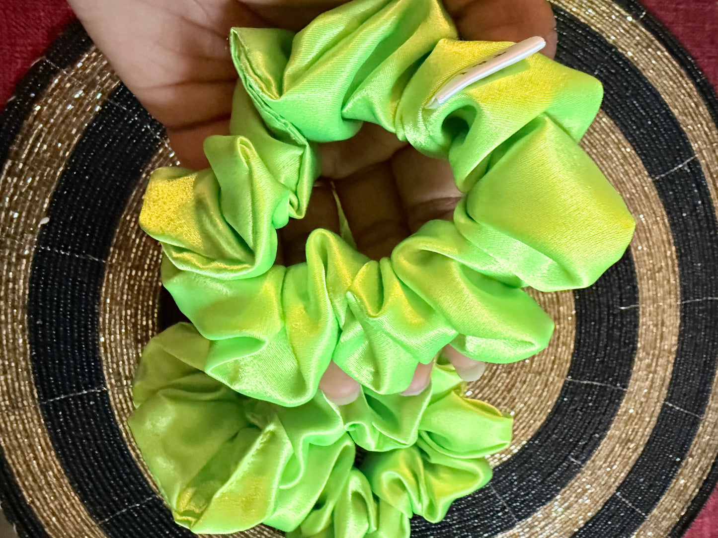 Neon lime Scrunchies (Satin)