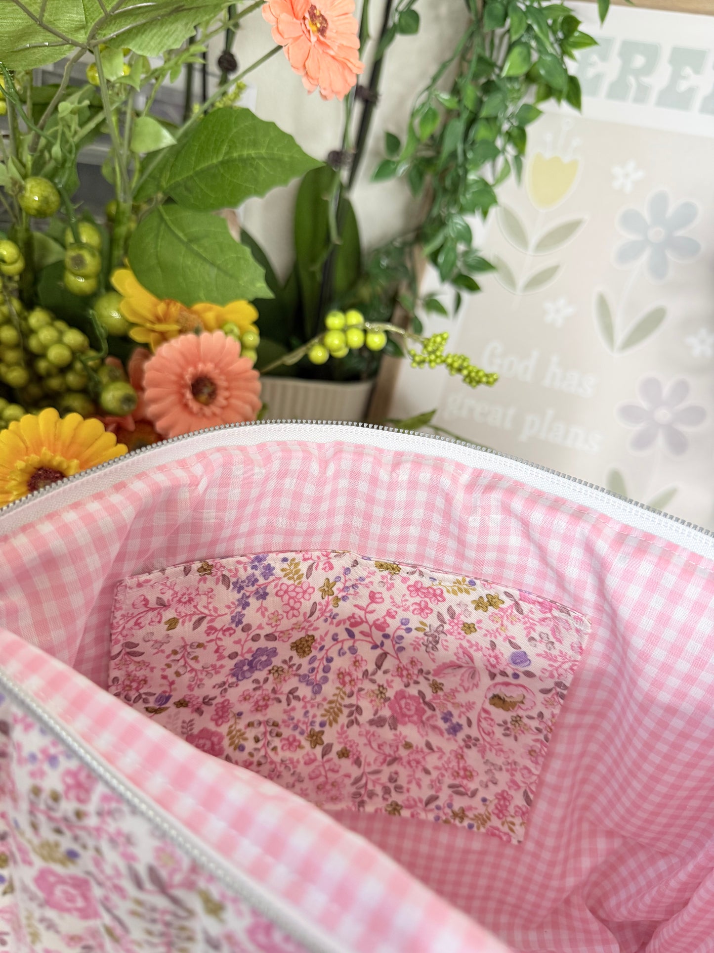 Pink Floral Laptop Sleeve