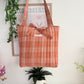 Orange Plaid  Tote Bag