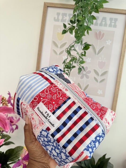 Floral striped patch large Multipurpose Bag