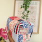 Floral striped patch large Multipurpose Bag